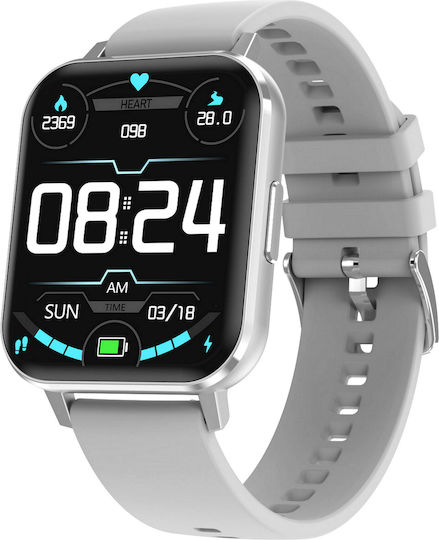 Smartwatch Dt Max Idealstore Touch Screen Notifications Heart Rate Monitor Ecg Blood Pressure Blood Oxygen Ip 68 Pedometer Silver