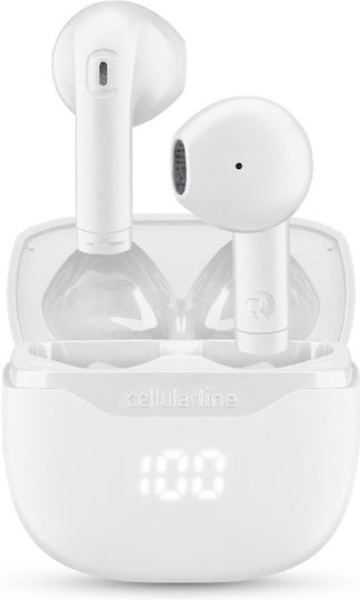 Cellular Line Core Earbud Bluetooth Handsfree Earphones with Charging Case White view 1