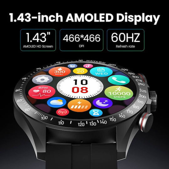 Haylou Solar Pro Smartwatch with Heart Rate Monitor (Black) vue 2