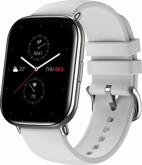 Zepp E Square Stainless Steel Waterproof Smartwatch with Heart Rate Monitor (Pebble Grey) vue 3