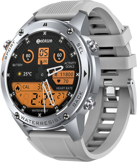 Zeblaze Stratos 2 Ultra Stainless Steel 52mm Waterproof Smartwatch with Heart Rate Monitor (Silver) view 1