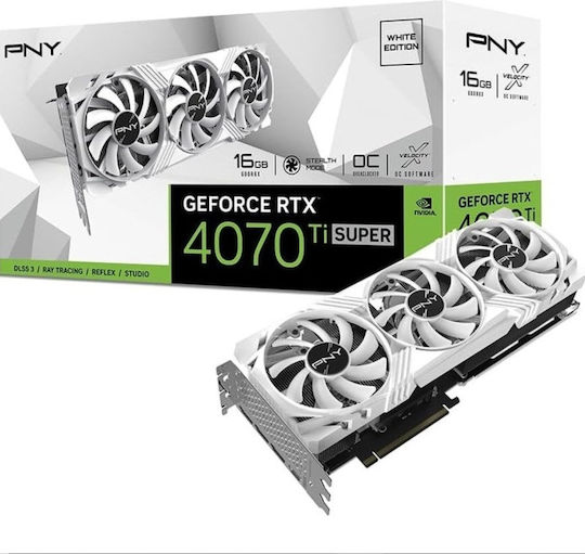 PNY GeForce RTX 4070 Ti Super 16GB GDDR6X Verto OC TF White Graphics Card
