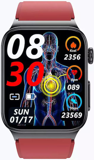 Watchmark Cardio One Smartwatch with Heart Rate Monitor (Red)