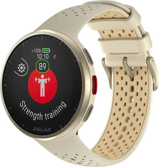 Polar Pacer Pro 45mm Smartwatch with Heart Rate Monitor (Gold Dust)