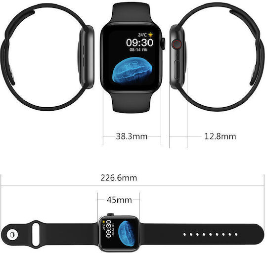 HW22 44mm Smartwatch with Heart Rate Monitor (Blue) view 4