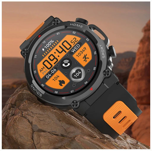 TKY-S56T Smartwatch with Heart Rate Monitor (Black Orange) view 2