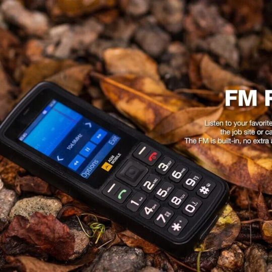 AGM M9 Dual SIM Resistant Mobile with Large Buttons (Greek) Black view 8