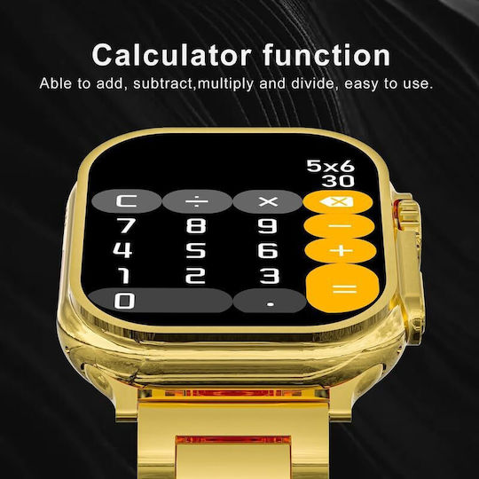 M9 Ultra Max Smartwatch with Heart Rate Monitor (Gold) view 3