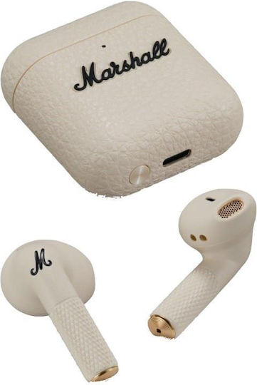 Marshall Minor IV Earbud Bluetooth Handsfree Earphones with Sweat Resistance and Charging Case Cream