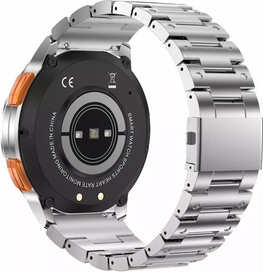 Nubi Ak59 Smart Watch Bluetooth Calling Amoled Display Heart Rate Monitoring Sleep Tracking Oxygen Level Notifications Extra Silicone Strap Silver vista 6