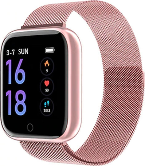 T80 Smartwatch with Heart Rate Monitor (Rose Gold)