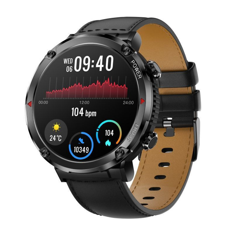 Smartwatch Gravity Zegarek Meski Smartwatch Gravity Gt21-3 Bk Bk Leather Black view 5