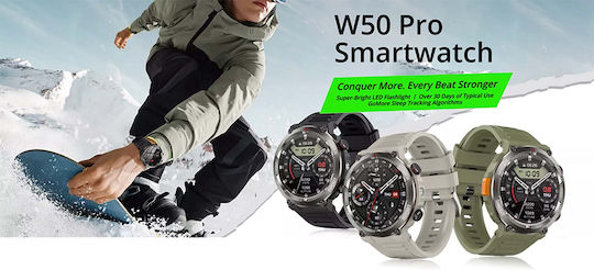 BlackView W50 Pro 56mm Waterproof Smartwatch with Heart Rate Monitor (Green) view 6