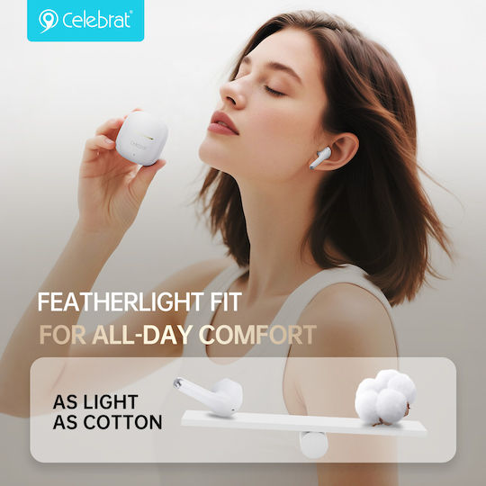 Celebrat W79 Earbud Bluetooth Handsfree Headphones with Charging Case White view 3