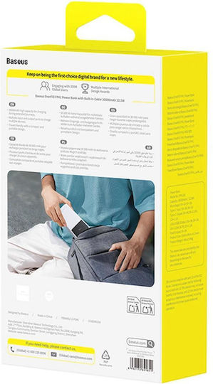 Baseus EnerFill FP41 Power Bank 30000mAh 22.5W with 2 USB-A Ports and USB-C Port White view 7