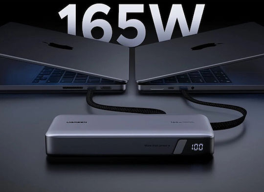 Ugreen PB726 Power Bank 25000mAh 165W with USB-A Port and 3 USB-C Power Delivery Ports Gray view 4