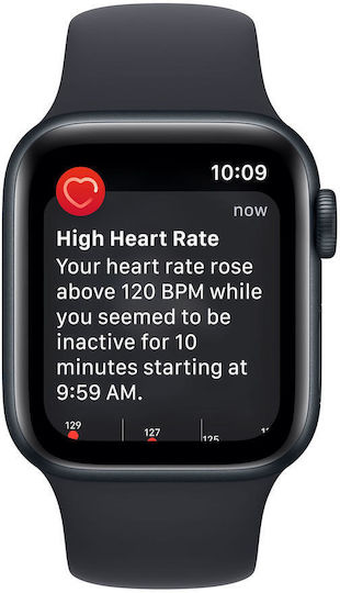 Apple Watch SE 2023 Aluminium 40mm Waterproof with Heart Rate Monitor (Midnight with Midnight Sport Band (M/L)) view 5
