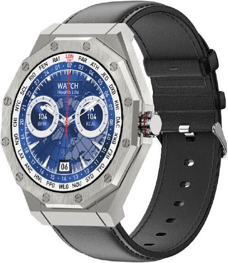 Kiano Elegance 46mm Smartwatch with Heart Rate Monitor (Silver)