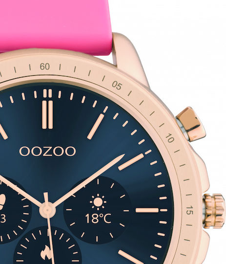 Oozoo Q00325 45mm Smartwatch with Heart Rate Monitor (Rose Gold / Fuchsia) view 3