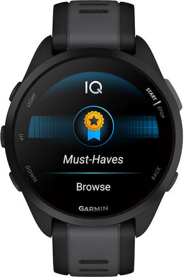 Garmin Forerunner 165 43mm Waterproof Smartwatch with Heart Rate Monitor (Black/Slate Gray) view 6