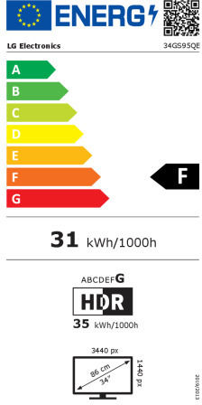 LG 34GS95QE UltraGear Ultrawide OLED HDR Curved Gaming Monitor 34" QHD 3440x1440 240Hz with Response Time 0.03ms GTG view 9