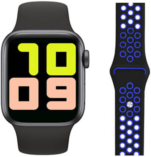 T55 Smartwatch with Heart Rate Monitor (Black / Blue) view 1