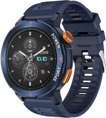 M52 1.43 Inch Screen Ip68 Waterproof Smart Watch Support Bluetooth Call Heart Rate Blue view 1