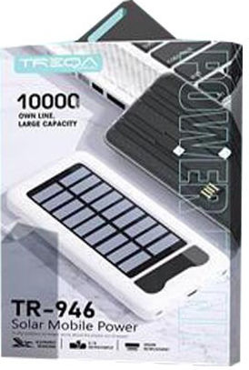 Treqa TR-946 Solar Power Bank 10000mAh with USB-A Port Black Ansicht 3