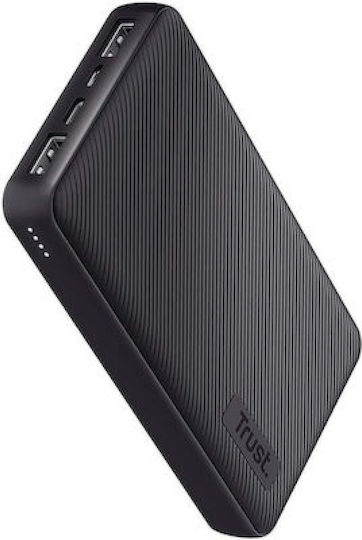 Trust Primo Power Bank 15000mAh 15W with 2 USB-A Ports and USB-C Port Black