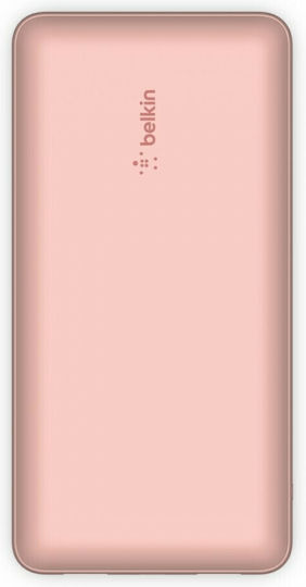 Belkin BPB012btRG Power Bank 20000mAh 15W with 2 USB-A Ports and USB-C Port Rose Gold