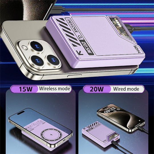 WK WP-11 MagSafe Power Bank 10000mAh 15W Power Delivery Purple vue 2