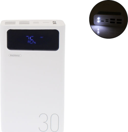 Remax RPP-112 Power Bank 30000mAh with 4 USB-A Ports White view 3