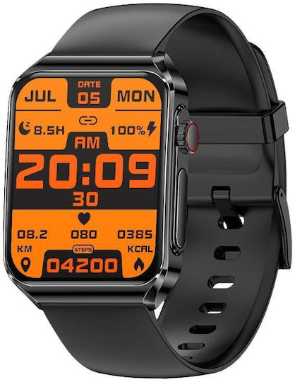BlitzWolf BW-HL6 54mm Smartwatch with Heart Rate Monitor (Black Silicone)