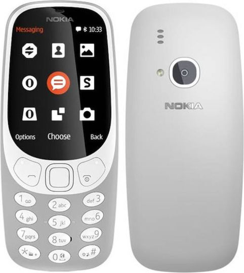 Nokia 3310 2017 Dual SIM Mobile with Buttons (Greek Menu) Gray view 2
