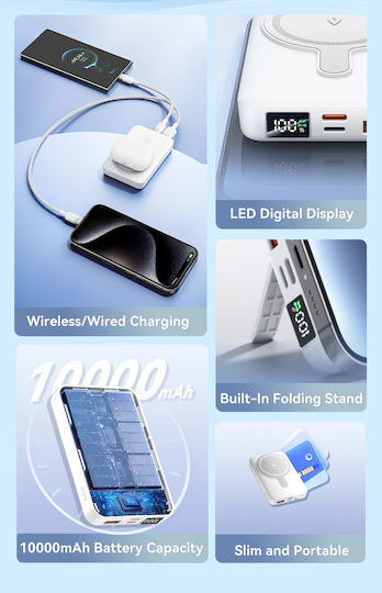 Vention FHTB0 MagSafe Power Bank 10000mAh 22.5W with USB-A Port and USB-C Port Power Delivery Black view 3