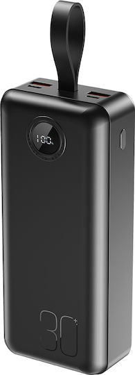 XO PR240 Power Bank 30000mAh 22.5W with 2 USB-A Ports and USB-C Port Power Delivery / Quick Charge 2.0 / Quick Charge 3.0 Black