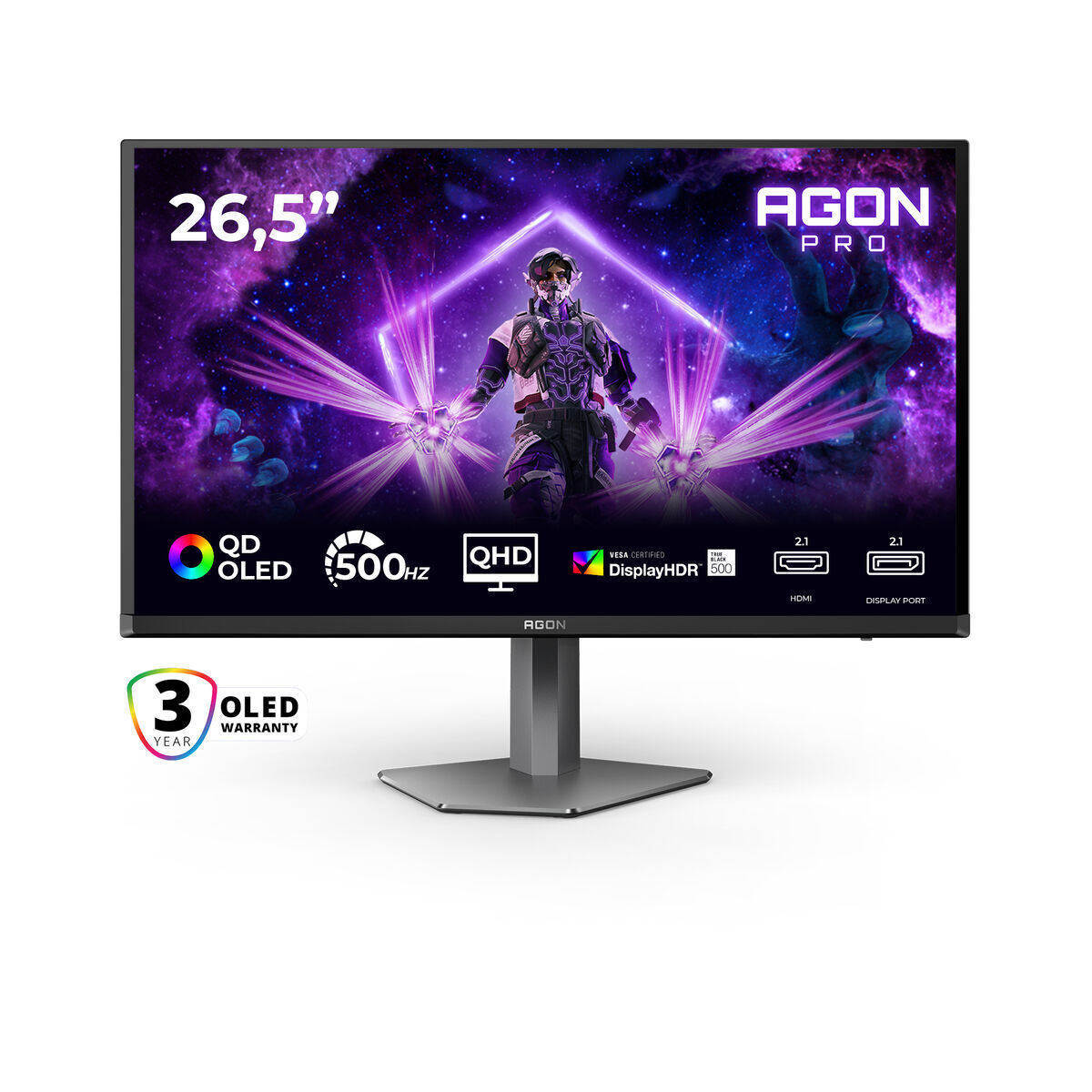 AOC Agon Pro Monitor 26.5" QHD 2560x1440 500Hz with 0.03ms GTG Response Time