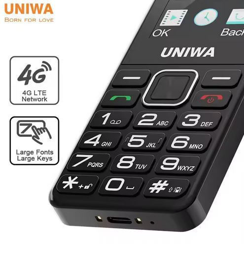 Uniwa V2000 Dual SIM Mobile with Large Buttons Black view 5
