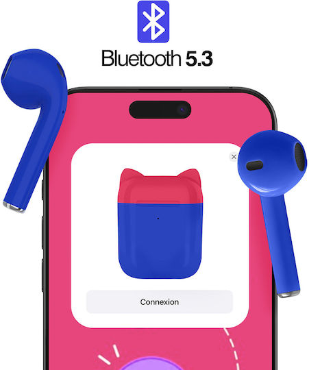 Akashi Children's Earbud Bluetooth Handsfree Earphones with Charging Case Blue view 3