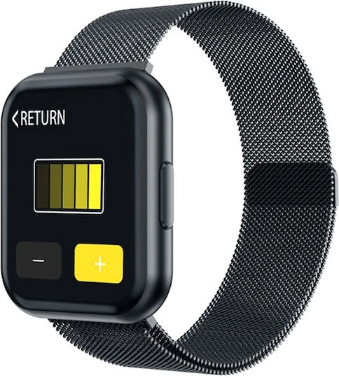 Idealstore 88 Smartwatch Fitness Bracelet Magnetic Metal Bracelet Heart Rate Monitoring Blood Pressure Bluetooth Call Notifications Facebook Sms Water Resistant Ip 67 1.30 Screen + Silicone Bracelet Black view 1