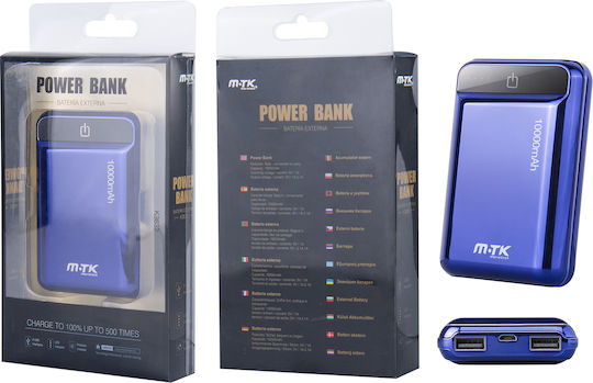 Moveteck K3632 Power Bank 10000mAh with 2 USB-A Ports Blue