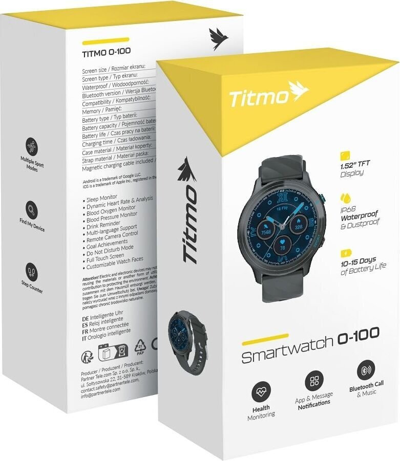 Titmo Smartwatch O-100 TFT Bluetooth Call Black view 3