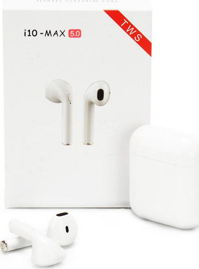 i10-Max Earbud Bluetooth Handsfree Earphones with Charging Case White view 1