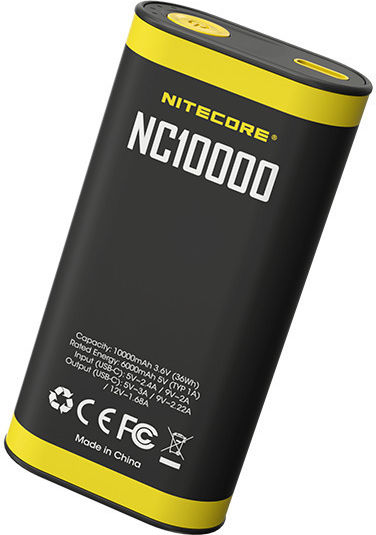 NiteCore NC10000 Power Bank 10000mAh 20W with USB-C Port Power Delivery Black