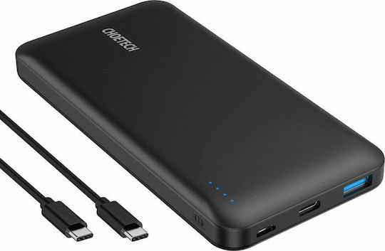 Choetech B627 Power Bank 10000mAh 18W with USB-A Port and USB-C Port Power Delivery / Quick Charge 3.0 Black