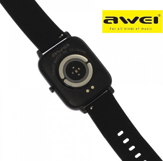 Awei H6 Smartwatch with Heart Rate Monitor (Black) vista 9