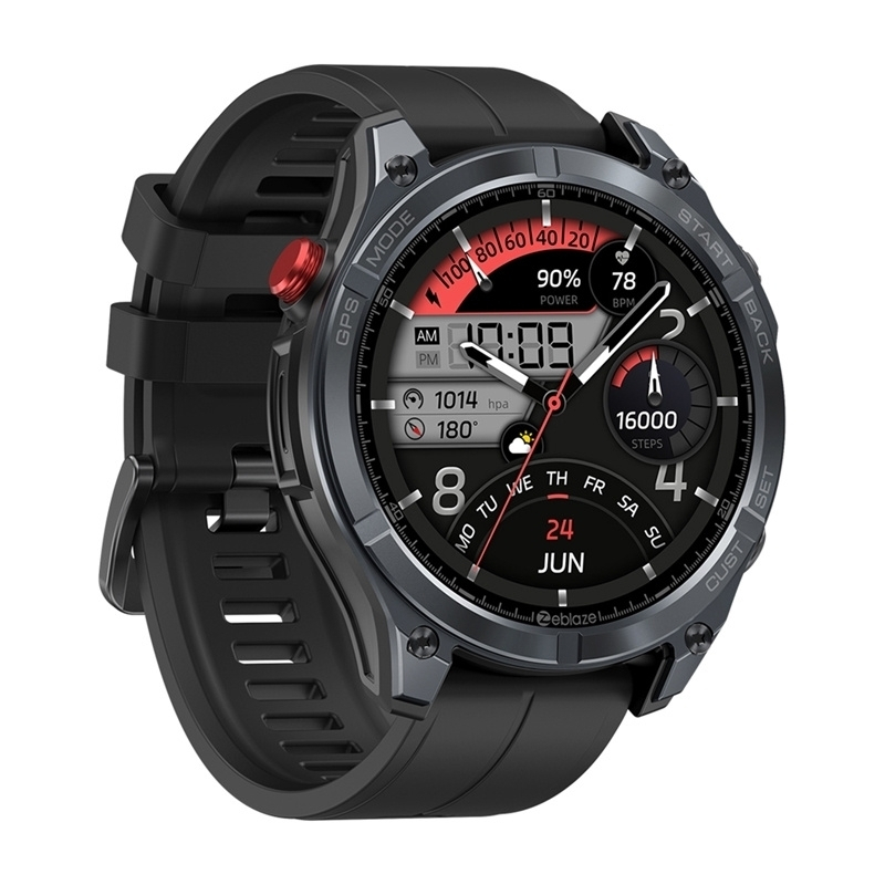 Zeblaze Stratos 4 Stainless Steel 49mm Waterproof Smartwatch with Heart Rate Monitor Black M/L view 3