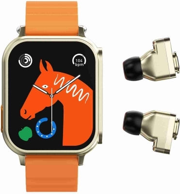 N22 2 In 1 1.96 Inch Hd Display Sport Bluetooth Call Earphone Smart Watch Orange