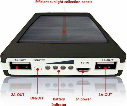 ES20000 Solar Power Bank 20000mAh with 2 USB-A Ports Black view 4