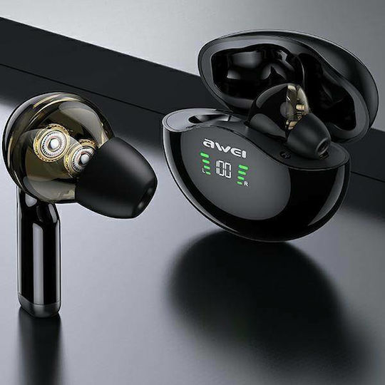 Awei T12P In-ear Bluetooth Handsfree Earphones with Sweat Resistance and Charging Case Black vista 6